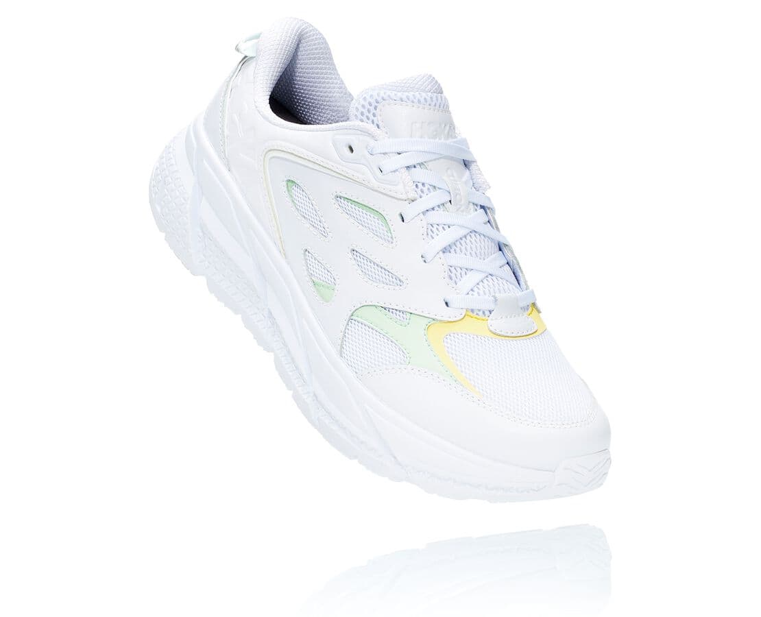 Hoka One One All Gender Clifton L Philippines - Women's Road Running Shoes - White / Green Grey | LO